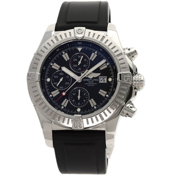 BREITLING A1337B07PRS Super Avenger Chrono Watch Stainless Steel/Rubber Men's