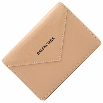 BALENCIAGA business card holder paper 499201 beige leather case ladies