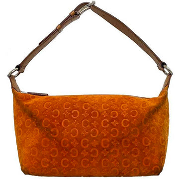 CELINE Bag Orange Beige Silver C Macadam MC99/2 Handbag Leather Suede Ladies Compact