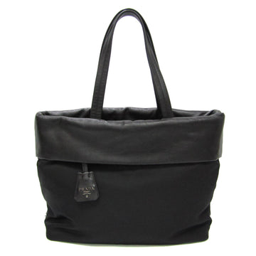 PRADA Women's Nylon,Leather Tote Bag Black