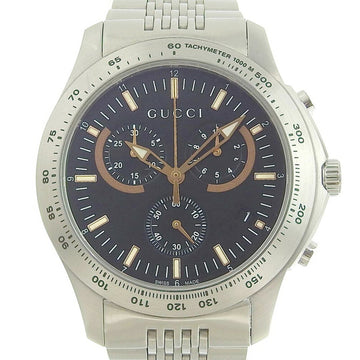 Gucci G timeless men's quartz battery watch chronograph black dial 126 2