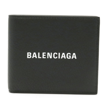 Balenciaga Everyday Bi-Fold Wallet Leather Black White 485108
