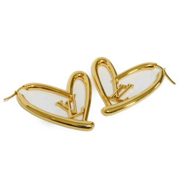 LOUIS VUITTON Earrings Brooke Doreille Heart Foreign Love GM LV Signature GP Brass Logo Plated Gold M00464 Women's Accessories Jewelry
