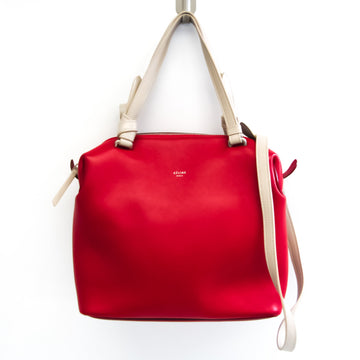 Celine Women's Leather Boston Bag Grayish,Red Color