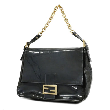 FENDI handbag in patent leather navy with gold metal