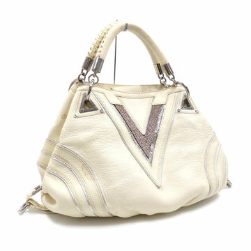 versace handbag ladies ivory leather rhinestone