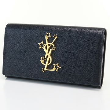 SAINT LAURENT bi-fold long wallet star 447936 with coin purse leather ladies
