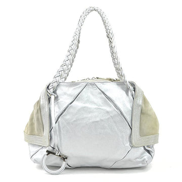 SALVATORE FERRAGAMO Shoulder Bag Gancini Leather Silver Ladies