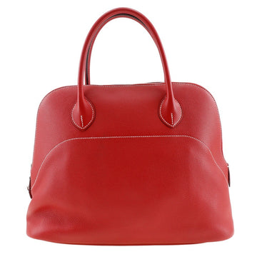 HERMES Bolide Relax 35 Handbag x Taurillon Novillo Rouge Cazac Made in France 2015 Red T Zipper Ladies