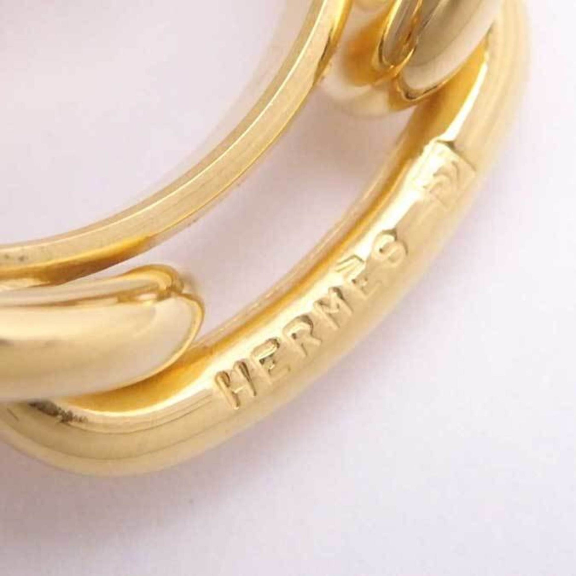Hermes Scarf Ring Shane Dunkle Metal Gold Women's e54457f