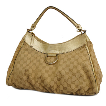 Auth Abbey 189833 Women's GG Canvas,Leather Hand Bag Beige,Gold