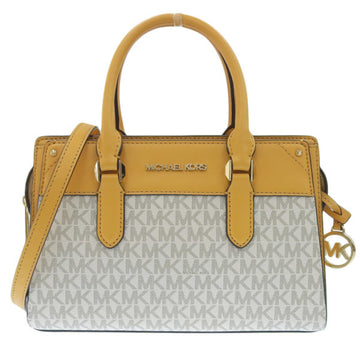 MICHAEL KORS MIRREN Satchel Small MK Signature Handbag 35H1G9MS2B White Yellow Ladies