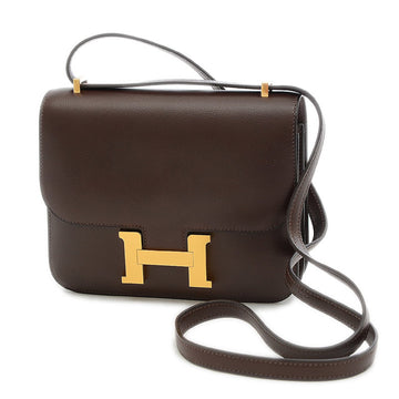 Hermes Constance Mini 18 Veau Ever Color Ebene Gold Hardware Shoulder Bag