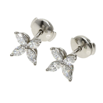 TIFFANY Victoria Medium Diamond Earrings Platinum PT950 Ladies &Co.