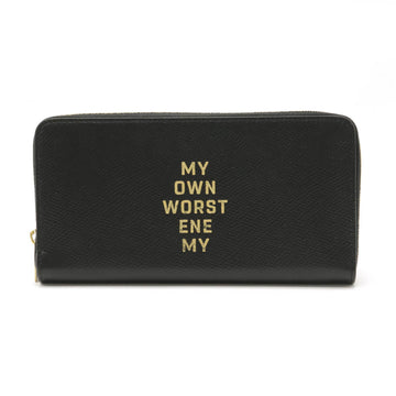 CELINE Wallet  MY OWN WORST ENEMY round long wallet leather black 10B553
