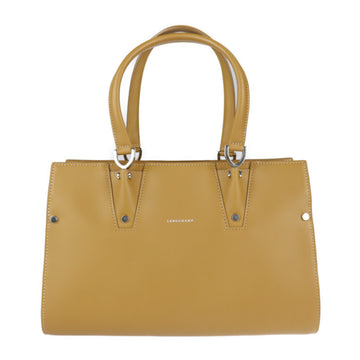 LONGCHAMP Top Handle Tote Bag S Paris Premier Calfskin Camel Handbag