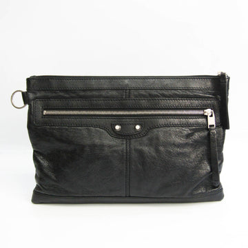 Balenciaga Classic Clip M 273022 Women's Leather Clutch Bag Black