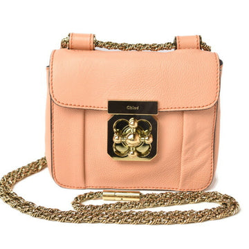 CHLOE  chain shoulder bag ELISIE leather pink beige