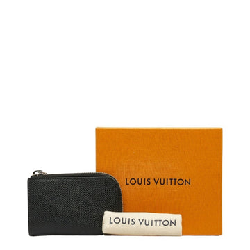 LOUIS VUITTON Taiga Portomone Jules Coin Case Purse L Shape M63375 Noir Black Leather Men's