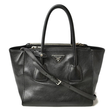 PRADA handbag shoulder bag 2way  B2625M GLACE CALF calf NERO black with strap