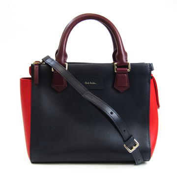 PAUL SMITH Womens Leather Shoulder Bag Navy Red