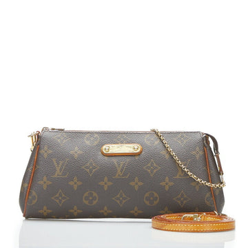 LOUIS VUITTON Damier Eva Chain Handbag Shoulder Bag N55213 Brown PVC Leather Ladies