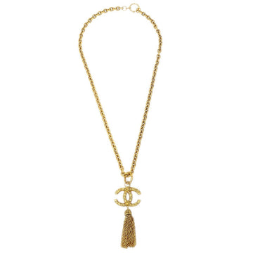 CHANEL 1994 Filigree Tassel Necklace 24k Gold Plating 40077