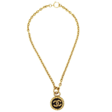 CHANEL 1993 Medallion Gold Chain Pendant Necklace 40089