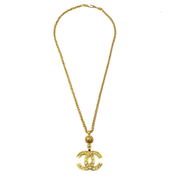 CHANEL 1995 Fretwork Paisley Gold Necklace 40759