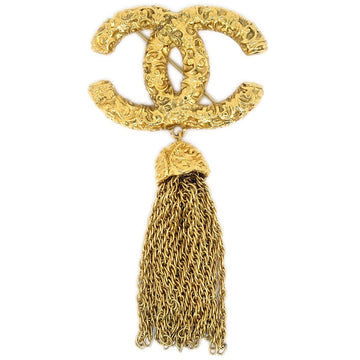 CHANEL★ Fringe Brooch Gold-Plated 93A 41048