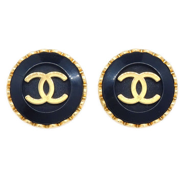 CHANEL 1996 Black & Gold CC Earrings 10472