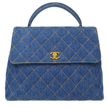 CHANEL 1996-1997 Denim Quilted Kelly 30 90049