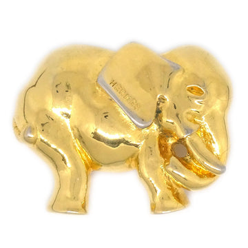HERMES Elephant Brooch Gold 60367