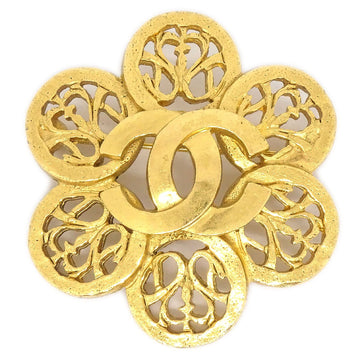 CHANEL 1995 Fretwork Paisley Brooch Gold T04430