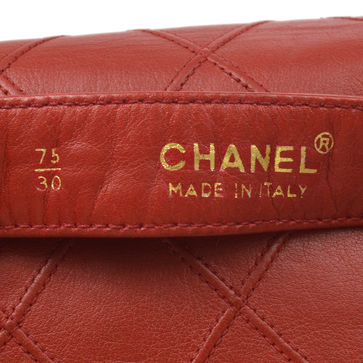 CHANEL Bicolore Bum Belt Bag Purse Pouch Red Lambskin Leather 75/30 AK31381c
