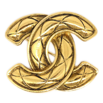 CHANEL Quilted Brooch Gold 1153 81223
