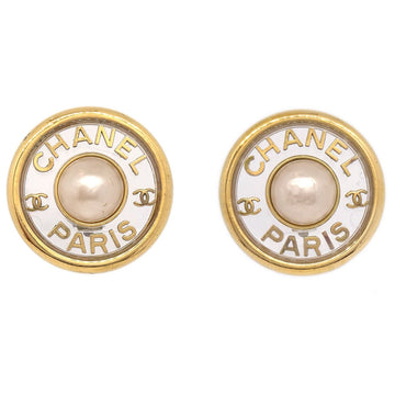 CHANEL 1993 Faux Pearl Earrings Clip-On 91491