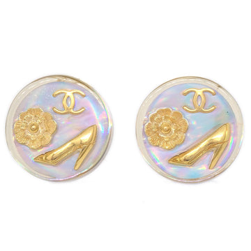 CHANEL 1997 Icon Button Earrings Clear Clip-On 71214
