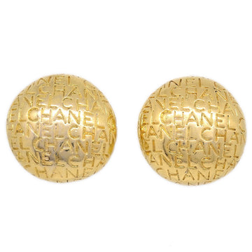 CHANEL Button Earrings Gold Clip-On AK38263c