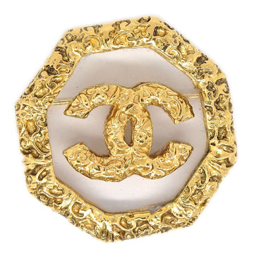 CHANEL 1993 Brooch Gold Clear 71353