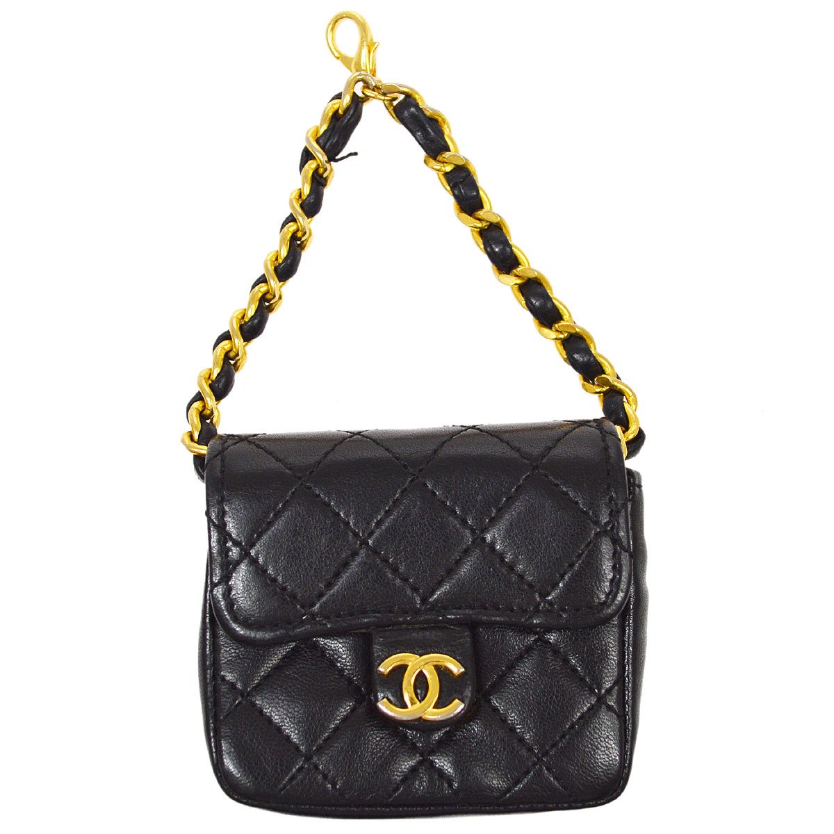 Chanel Black Micro Jersey Classic Flap Belt Bag