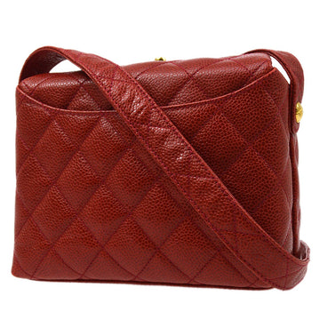 CHANEL 1991-1994 Red Caviar Shoulder Bag 92121