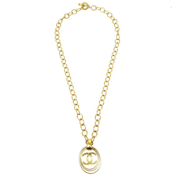 CHANEL 1995 Gold Pendant Necklace 82582