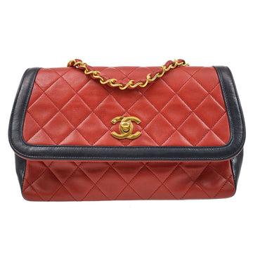 CHANEL 1989-1991 Red Round Border Flap Small 70902