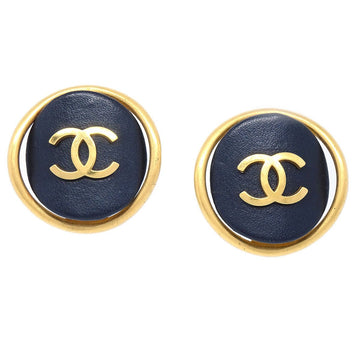 CHANEL 1993 Black & Gold CC Earrings 72226