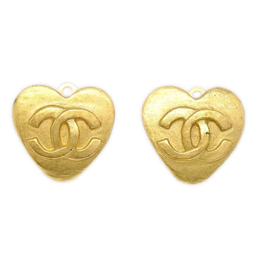 CHANEL 1995 Heart Earrings Clip-On Gold small 72587