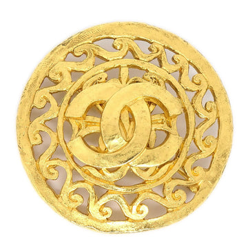 CHANEL Medallion Brooch Gold 96A 83893
