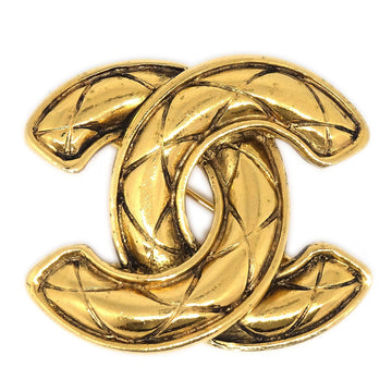 CHANEL Quilted Brooch Gold 1153 83931