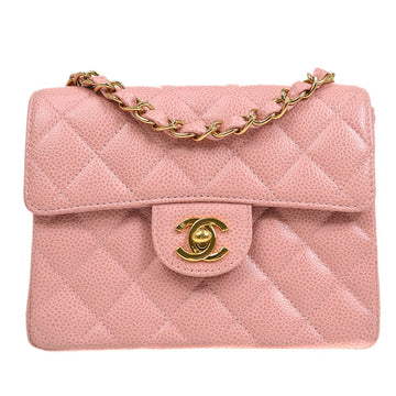 Chanel Metallic Pink Iridescent Mini Top Handle Classic Flap GHW 1CK0418