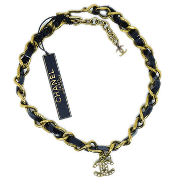 CHANEL 1995 Crystal & Gold CC Necklace Choker 20763
